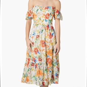 DRESS THE POPULATION (River Off the Shoulder Tiered Midi Dress) 🌊🐦💐👗